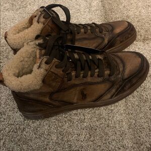 Ralph Lauren Brown High-Top Sneakers